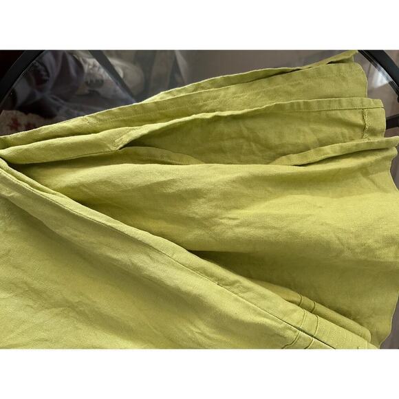 Talbots Lime Green Linen Lagenlook Flare Midi Skirt Size 2 - Picture 5 of 8